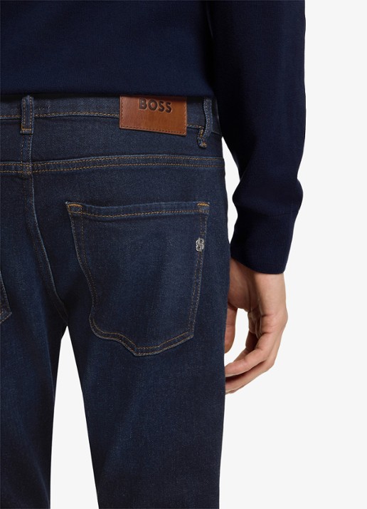BOSS Delaware slim fit jeans met steekzakken - detail 5 indigo