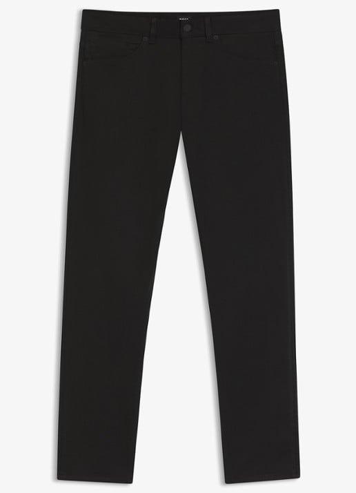 BOSS Delaware slim fit jeans met steekzakken - voorkant zwart