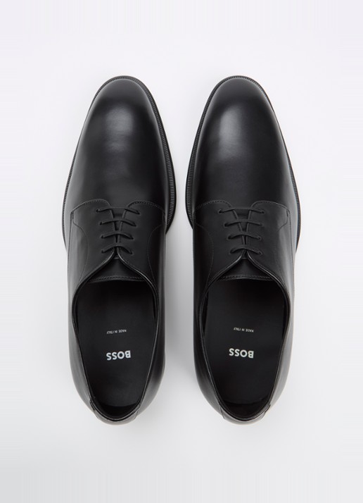 BOSS Derrek veterschoen van kalfsleer - detail 4 zwart