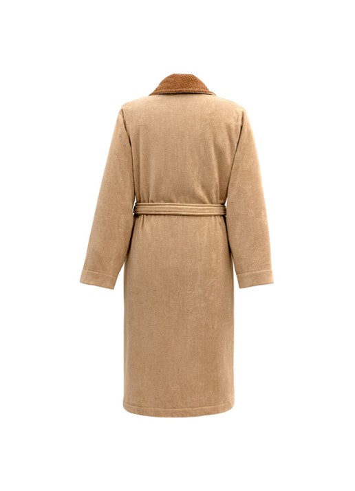 BOSS Double B badjas met logoborduring - unisex - achterkant 3 beige