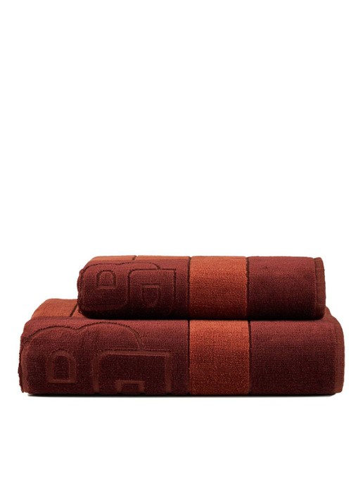 BOSS Double badhanddoek - 50 x 100 cm - detail 5 donkerrood