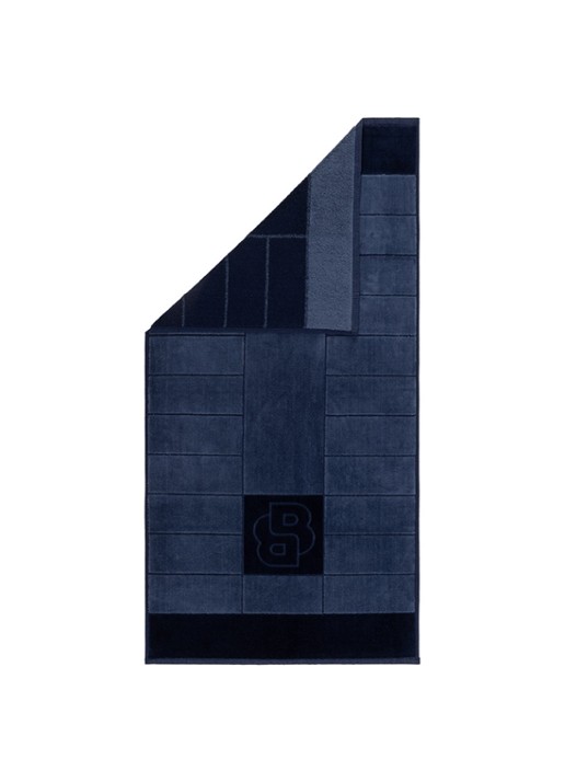 BOSS Double badhanddoek - 50 x 100 cm - voorkant 2 donkerblauw