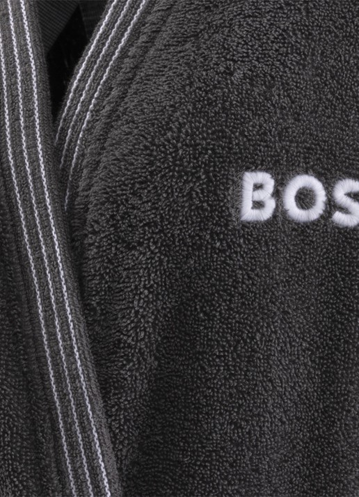BOSS Edge badjas met logoborduring - detail 2 groen