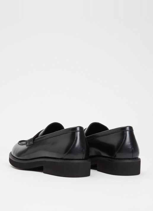BOSS Elery loafer van leer met logo - achterkant zwart