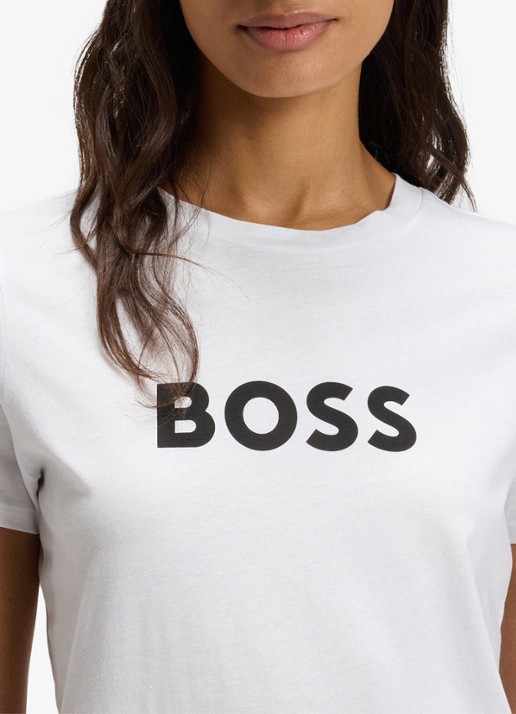 BOSS Elogo T-shirt met logo - detail 5 wit