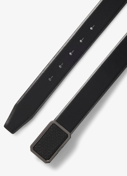 BOSS Ereso riem met logo - detail 3 zwart