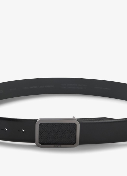BOSS Ereso riem met logo - detail 4 zwart