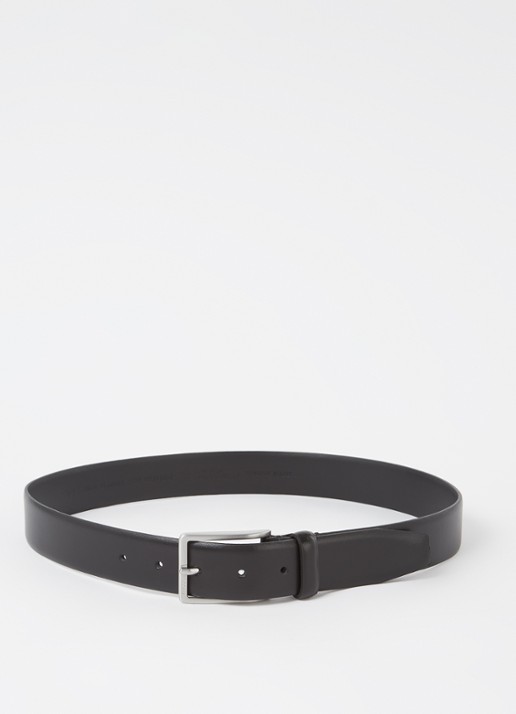 BOSS Erman-L riem van leer  - voorkant 3 zwart