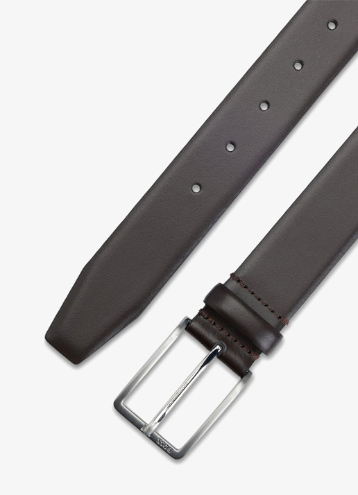 BOSS Erman-L riem van leer  - detail 4 donkerbruin