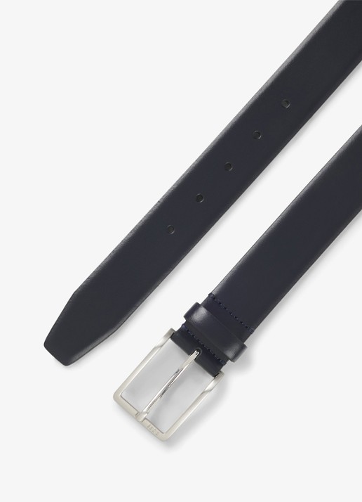 BOSS Erman-L riem van leer  - detail 2 donkerblauw
