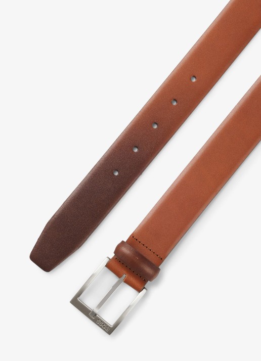 BOSS Erron riem van leer - detail roestbruin