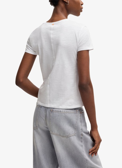 BOSS Esla T-shirt met ronde hals  - achterkant 3 wit