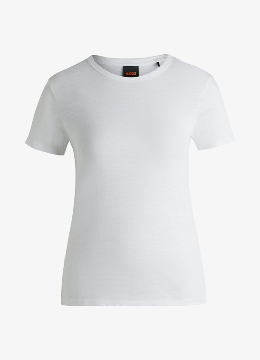 BOSS Esla T-shirt met ronde hals  - voorkant wit