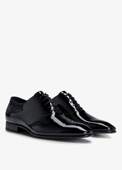 BOSS Evening Oxford veterschoen van lakleer - detail zwart