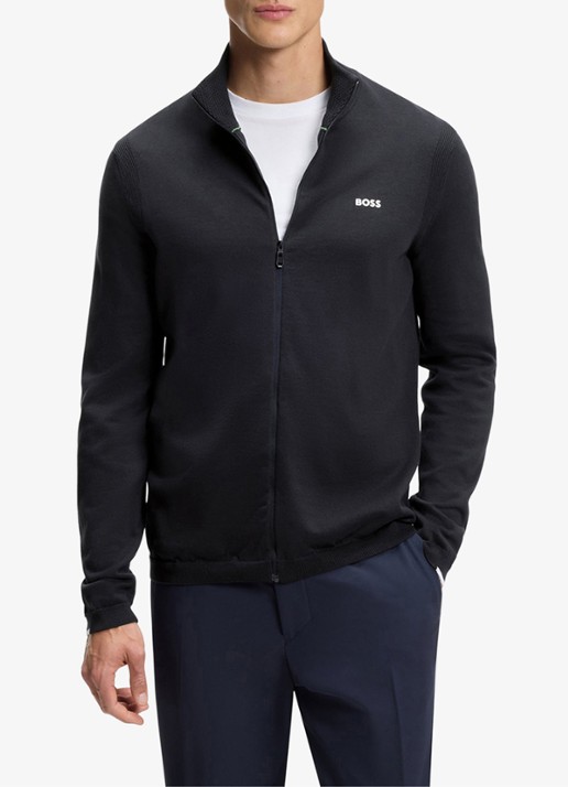 BOSS Fijngebreid vest met logo