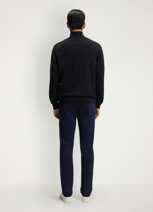 BOSS Fijngebreid vest met logo - achterkant 5 donkerblauw