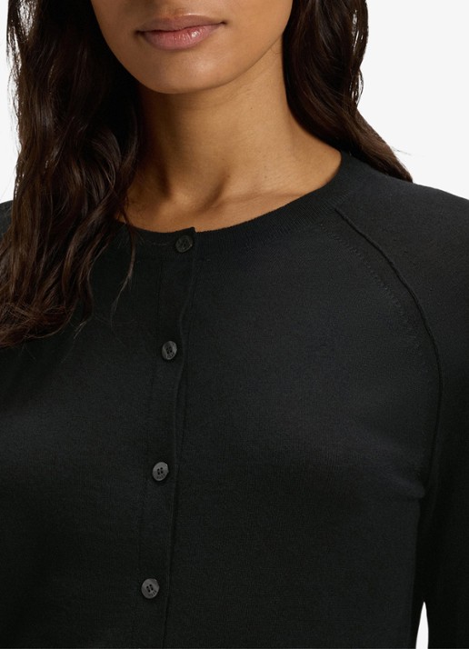 BOSS Fijngebreid vest van scheerwol  - detail 4 zwart