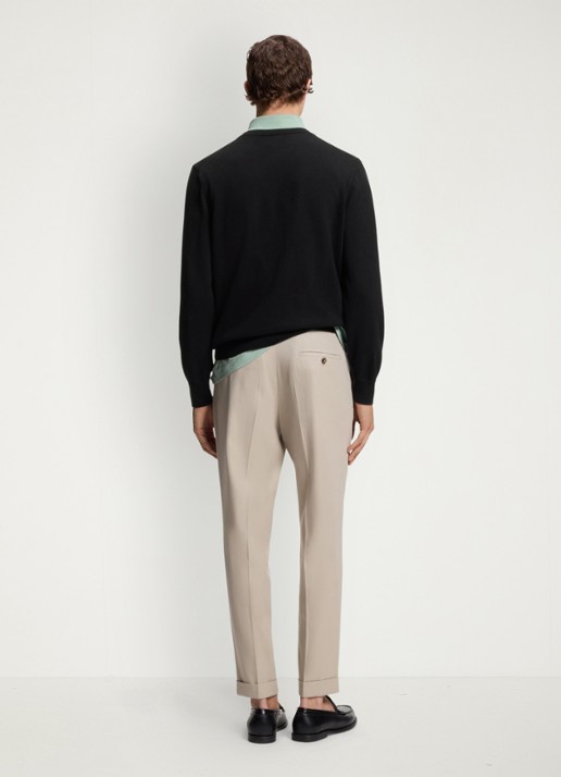 BOSS Fijngebreide pullover met logo - achterkant 3 black-001 / zwart