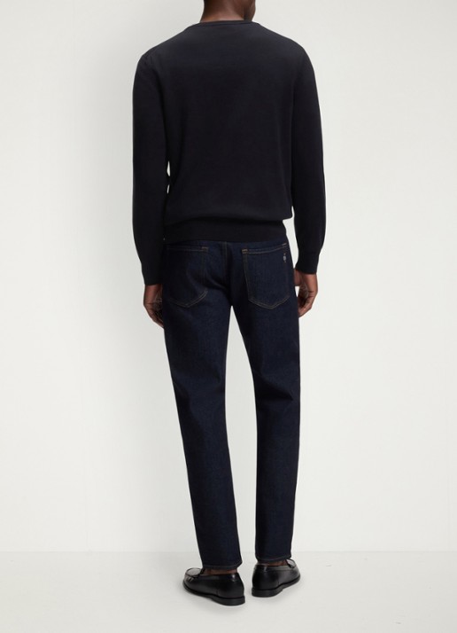 BOSS Fijngebreide pullover met logo - achterkant 3 dark blue-404 / blauw