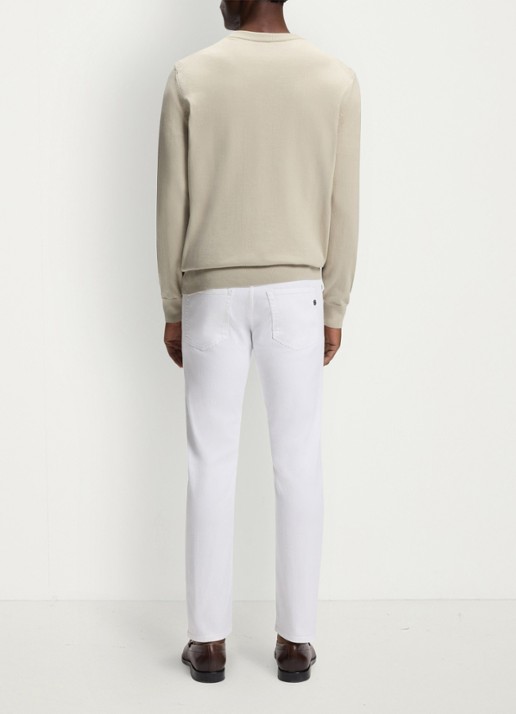 BOSS Fijngebreide pullover met logo - achterkant 5 beige