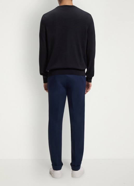 BOSS Fijngebreide trui met logo - achterkant 3 dark blue-404 / blauw