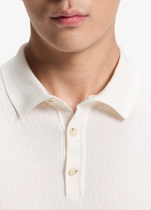 BOSS Fijngebreide trui met polokraag - detail 2 wit