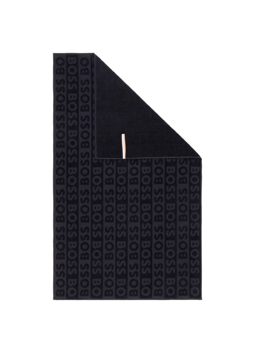 BOSS Font strandlaken 90 x 150 cm - voorkant 5 zwart