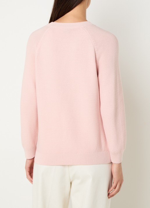 BOSS Fovila fijngebreide pullover met ronde hals - achterkant 4 paars