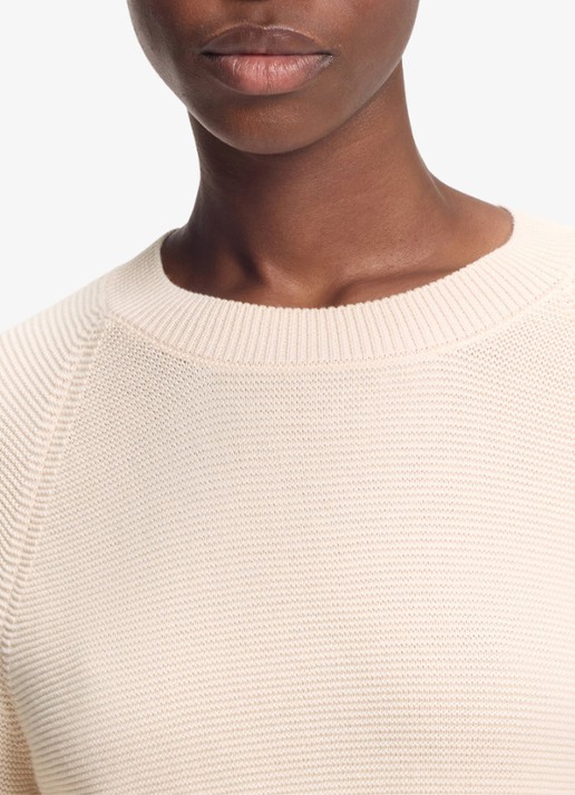 BOSS Fovila fijngebreide pullover met ronde hals - detail 4 beige