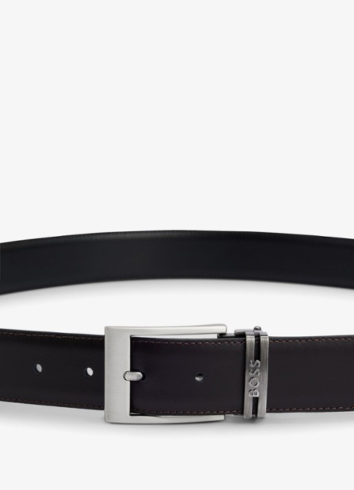 BOSS Galliz reversible riem van leer - detail 4 zwart