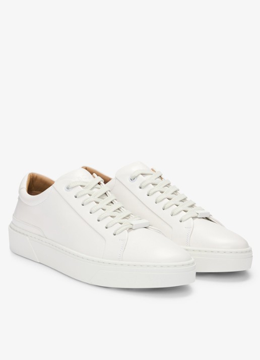 BOSS Gary sneaker van leer  - detail 4 gebroken wit