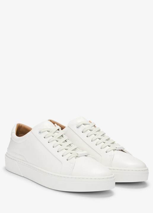 BOSS Gary sneaker van leer  - detail 4 gebroken wit