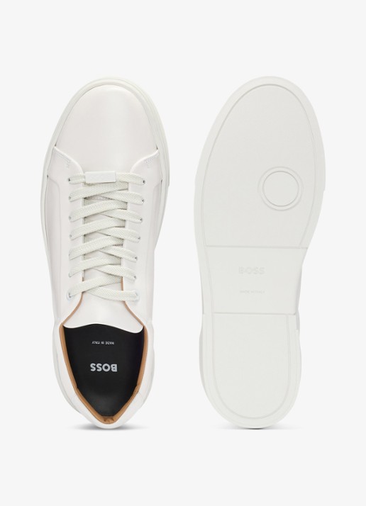 BOSS Gary sneaker van leer  - detail 5 gebroken wit