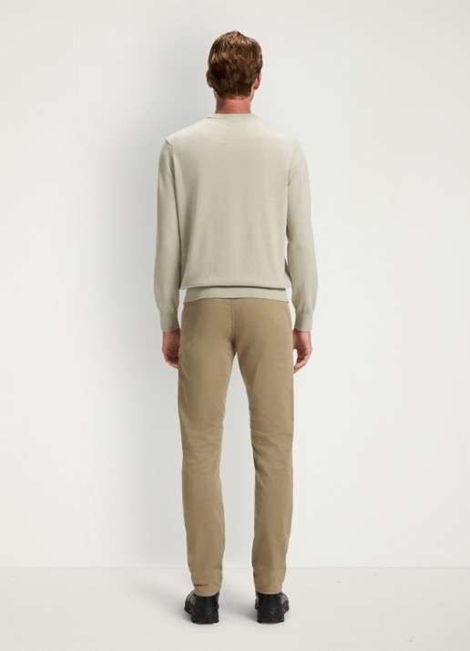 BOSS Gebreide trui van katoen en kasjmier met logolabel - achterkant light beige-271 / beige