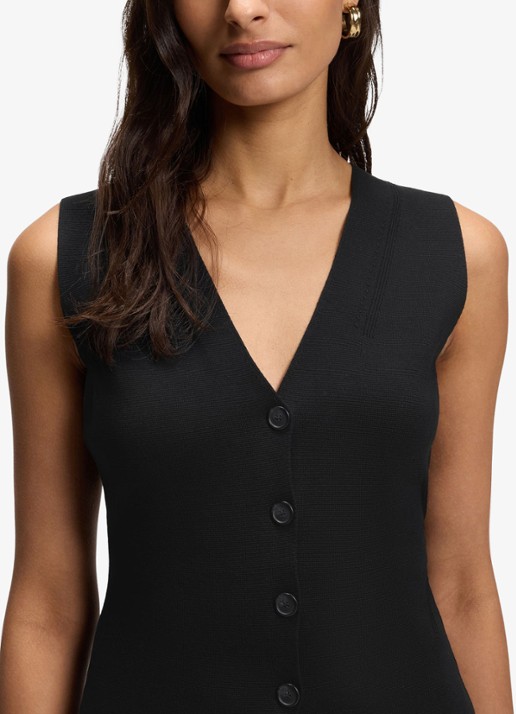 BOSS Gilet met V-hals - detail 5 zwart