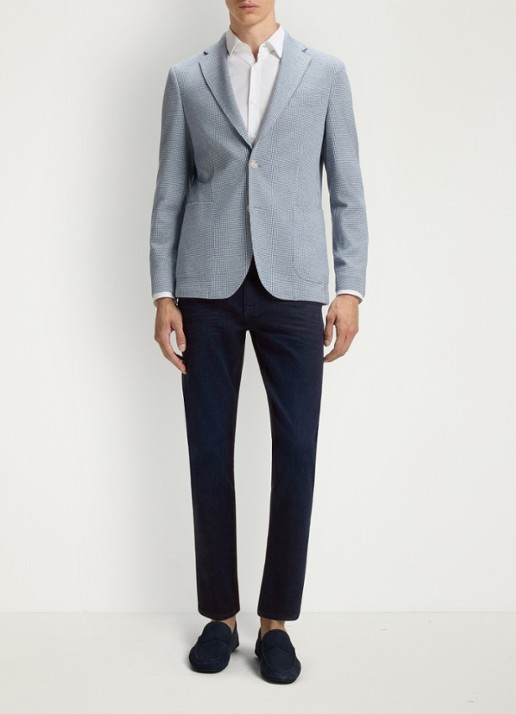 BOSS H-Delaware slim fit jeans met donkere wassing en steekzakken - voorkant 2 indigo