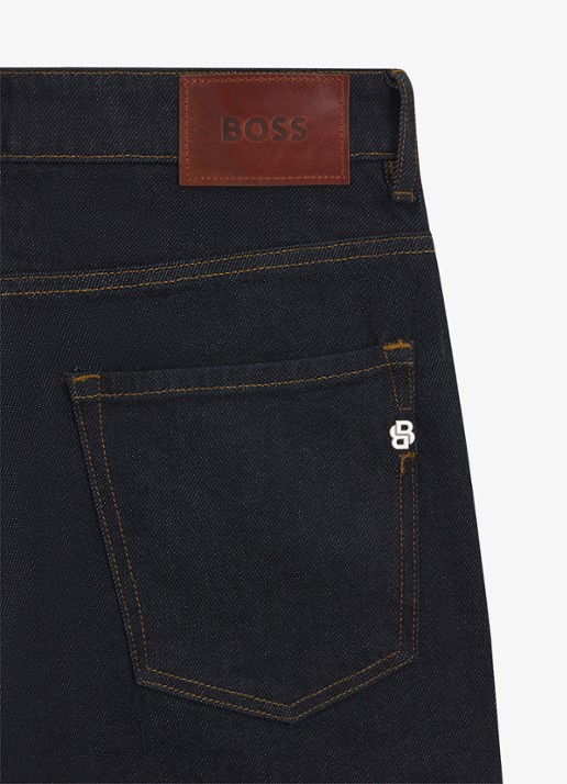 BOSS H-Delaware slim fit jeans met donkere wassing - detail 5 indigo
