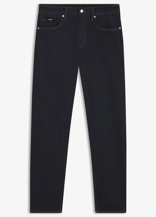 BOSS H-Delaware slim fit jeans met donkere wassing - voorkant indigo