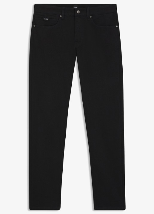 BOSS H-Delaware slim fit jeans met gekleurde wassing - voorkant zwart
