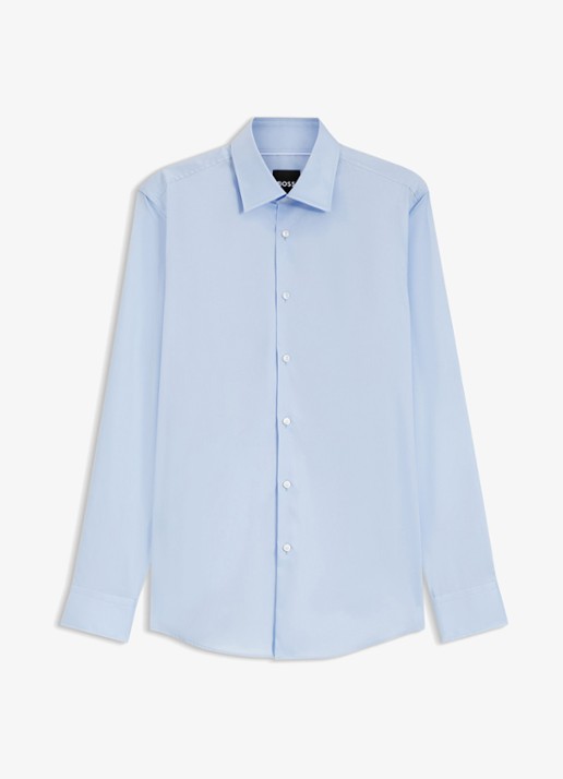 BOSS H-Hank-Kent slim fit overhemd - voorkant 4 lichtblauw