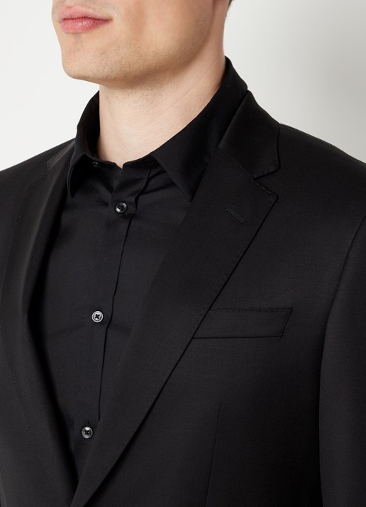 BOSS H-Huge slim fit colbert van wol met klepzakken - detail 6 antraciet