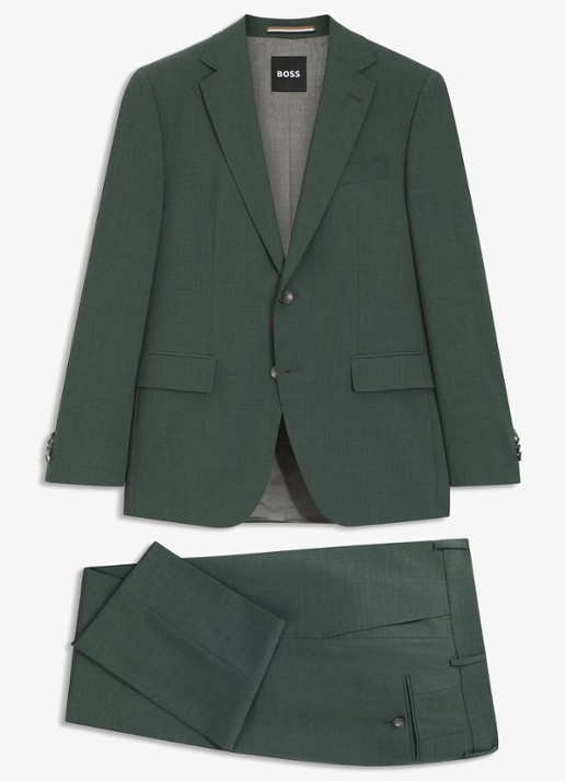 BOSS H-Jeckson regular fit 2-delig pak in scheerwolblend - voorkant 2 groen