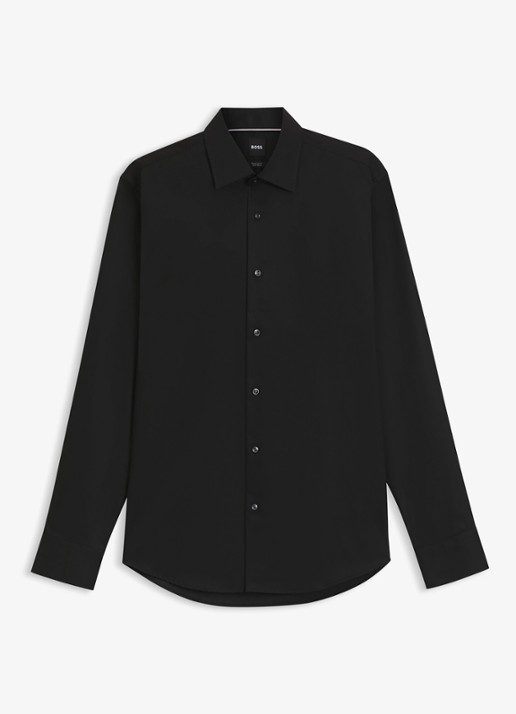 BOSS H-Joe-Kent regular fit overhemd - voorkant 4 zwart