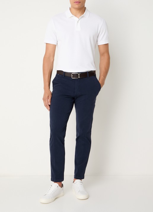 BOSS H-Kaiton1 slim fit chino met steekzakken - voorkant 3 dark blue-404 / blauw