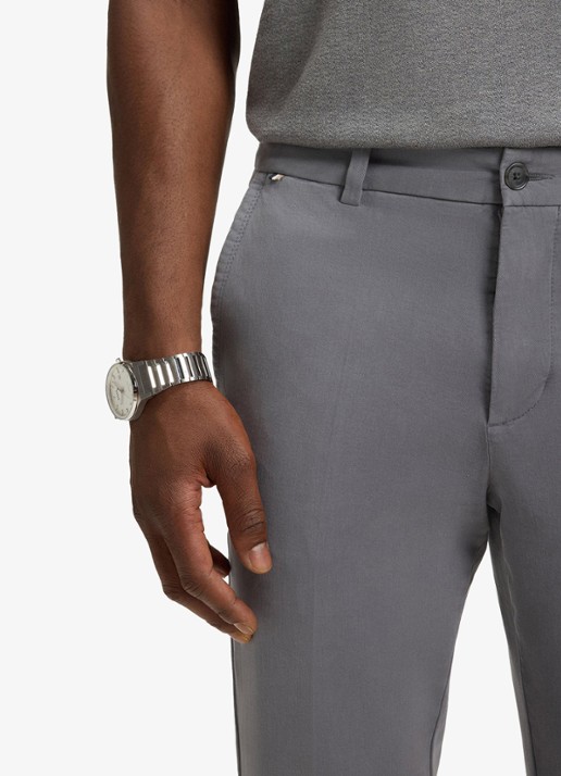 BOSS H-Kaiton1 slim fit chino met steekzakken - detail 3 dark grey-029 / grijs