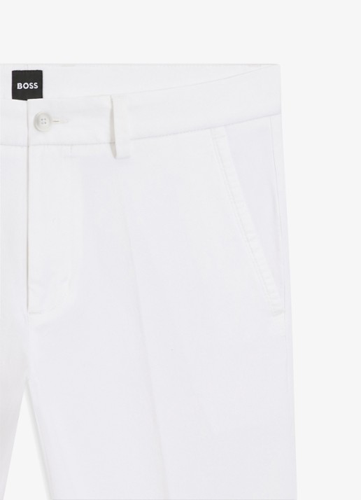 BOSS H-Kaiton1 slim fit chino met steekzakken - detail 5 white-100 / wit
