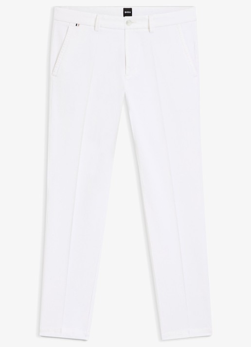 BOSS H-Kaiton1 slim fit chino met steekzakken - voorkant white-100 / wit