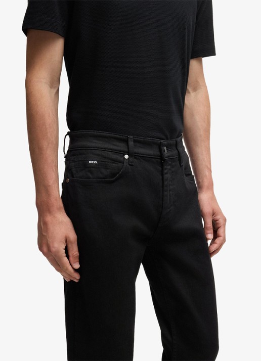 BOSS H-Re.Maine slim fit jeans met gekleurde wassing - detail 6 zwart