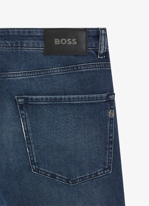 BOSS H-Re.Maine slim fit jeans met medium wassing - detail 5 indigo