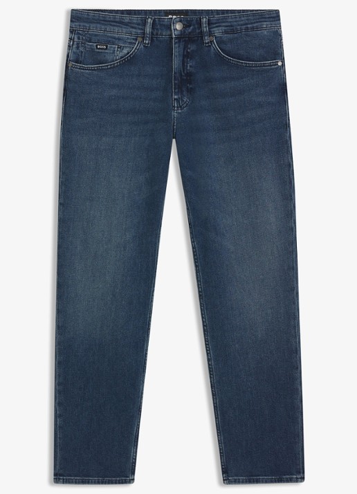 BOSS H-Re.Maine slim fit jeans met medium wassing - voorkant indigo